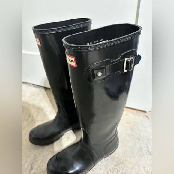 Hunter Women's Original Tall Gloss Rain Boots size 6 black - Picture 3 of 16